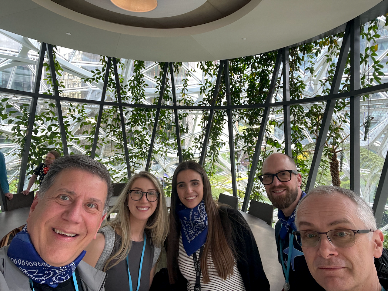 A few us in The Spheres in Seattle