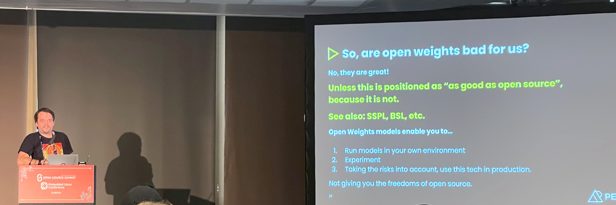 Peter Farkas presenting on open source and AI