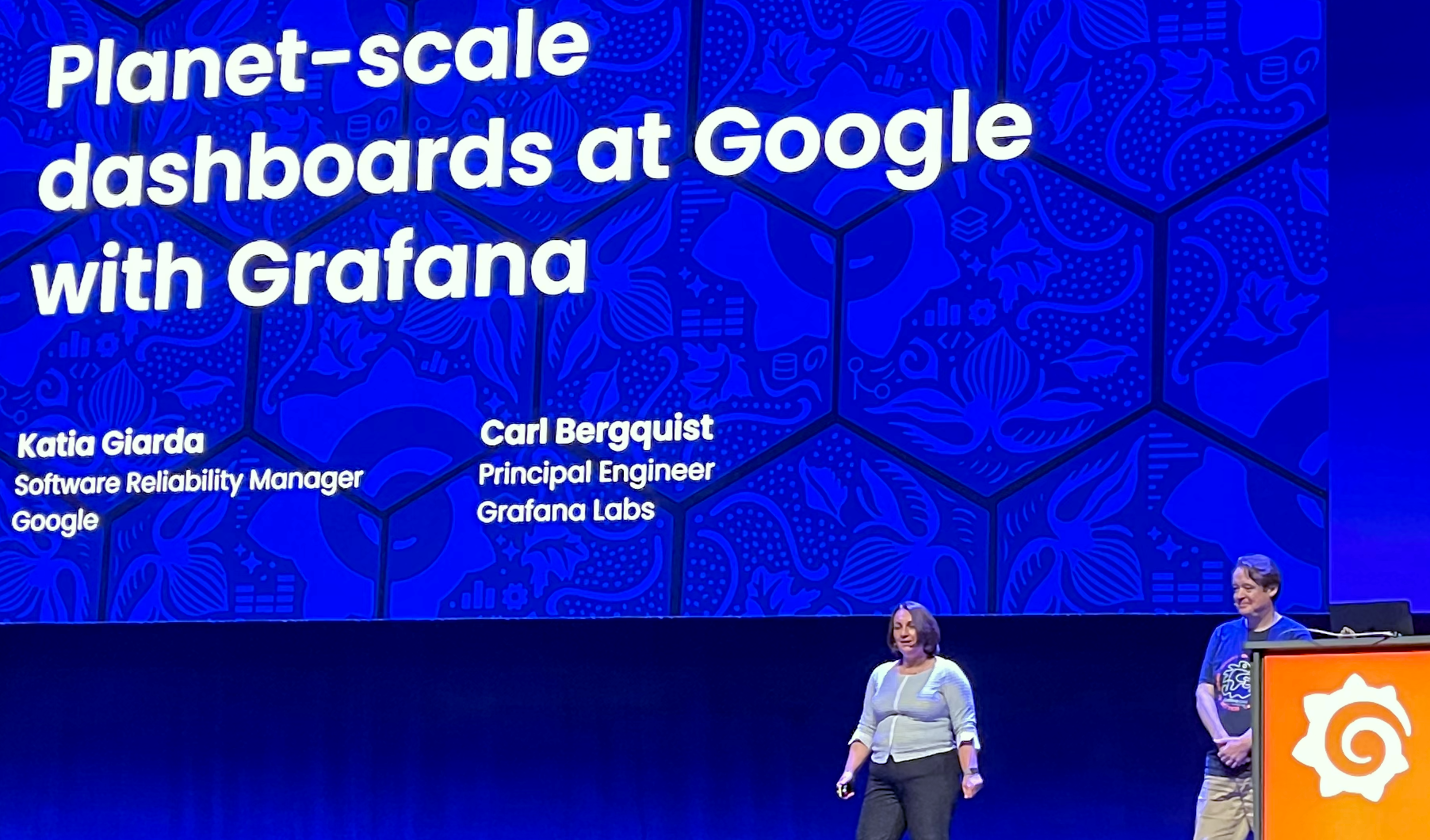 Katia and Carl on stage on stage