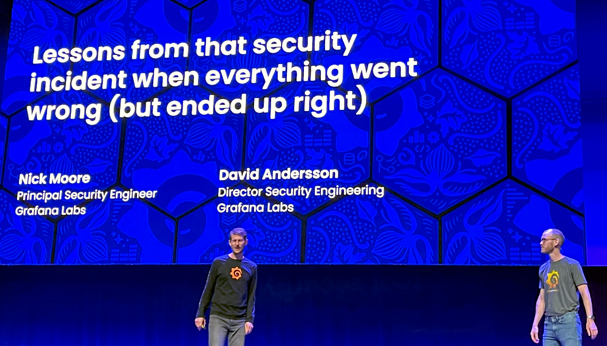 Nick and David on stage