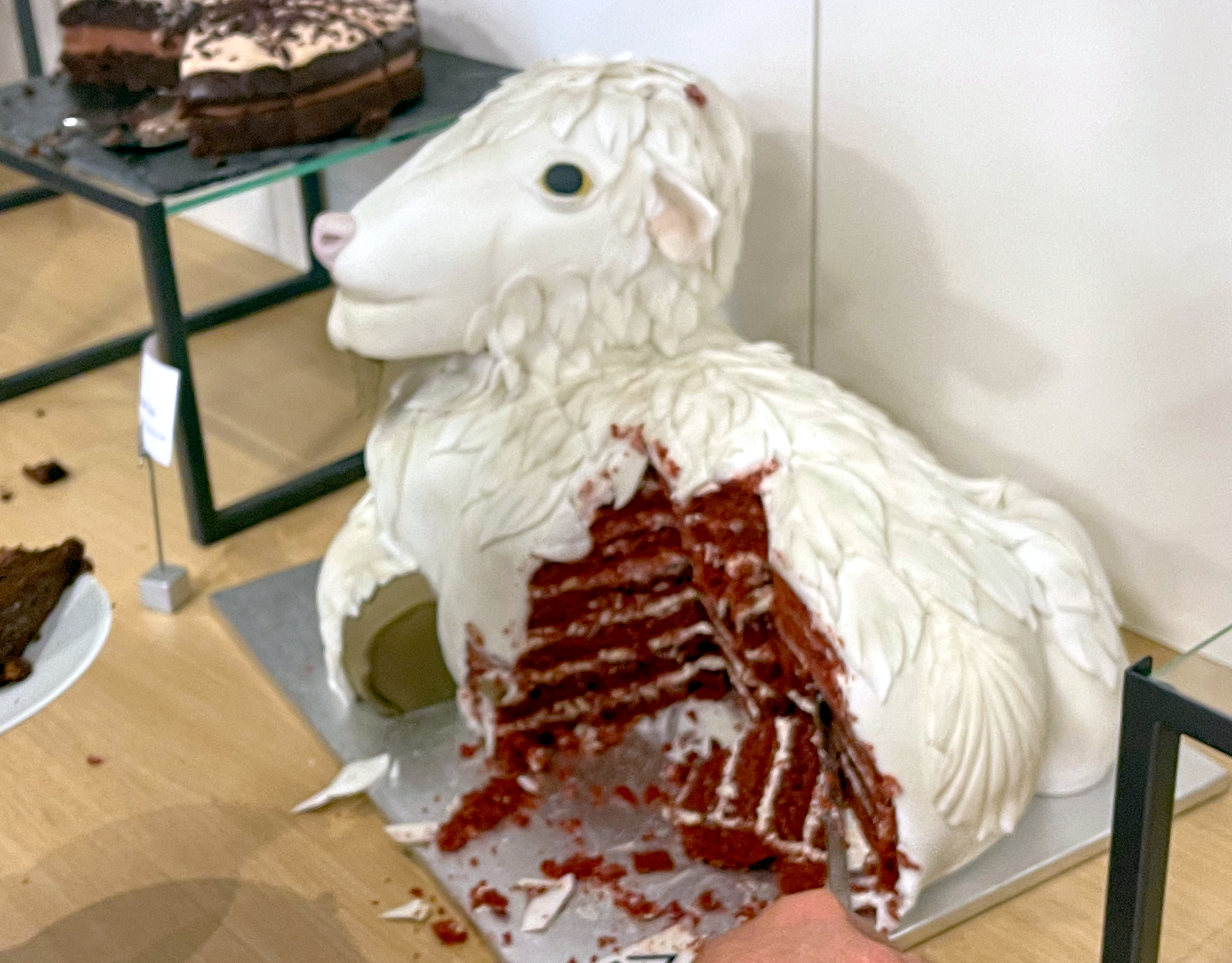 Goat cake cross-section