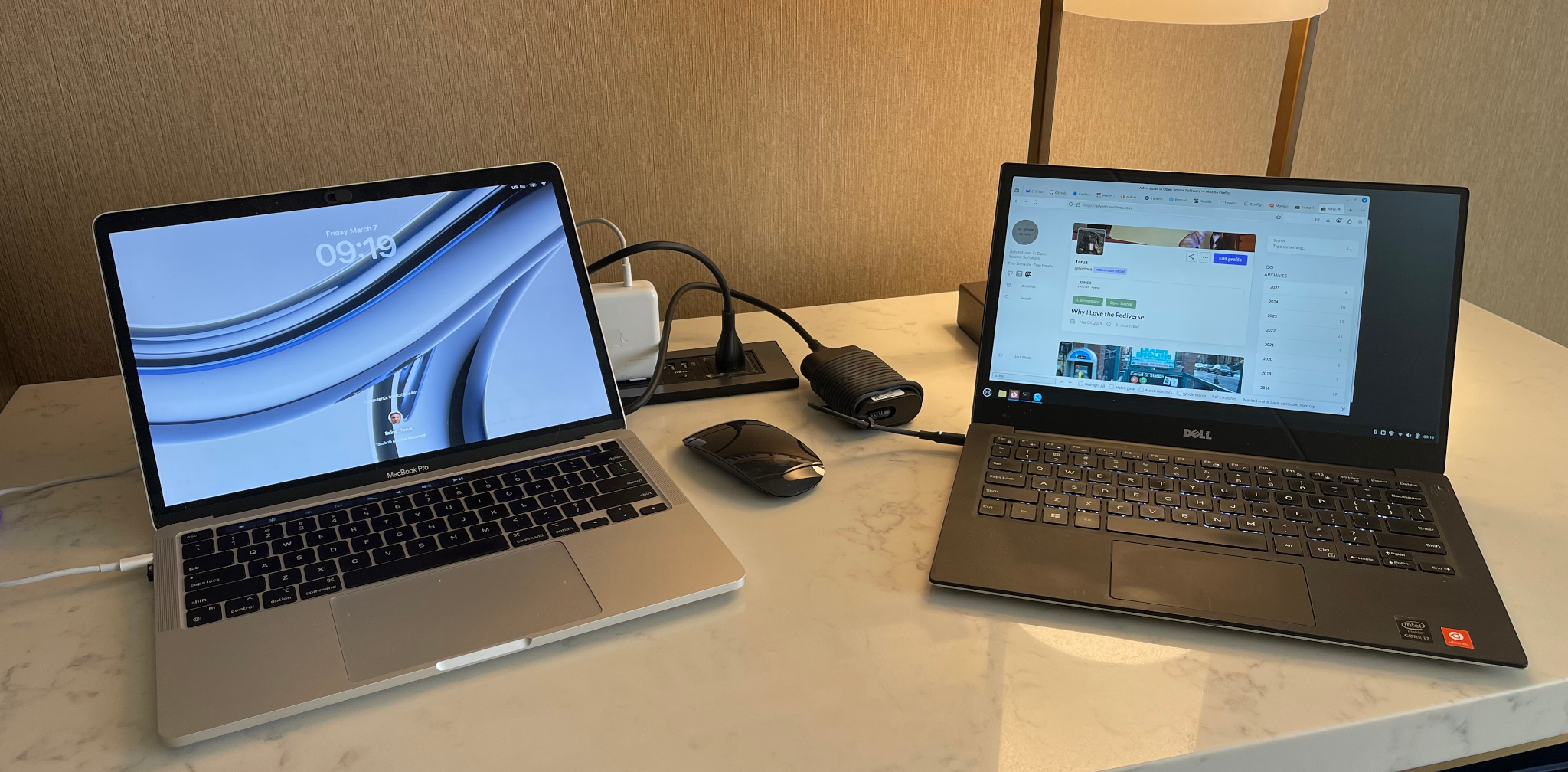 Work MacBook and personal XPS