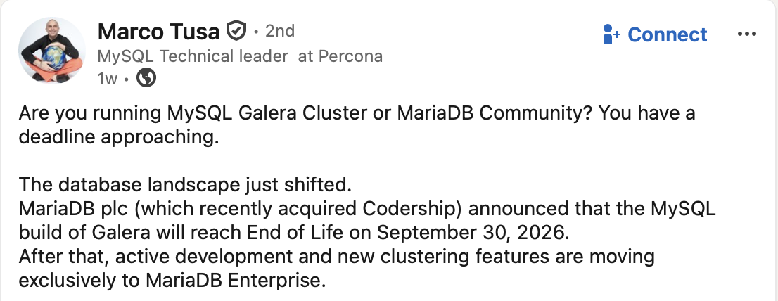 Featured image of post Galera Clustering and MariaDB Server