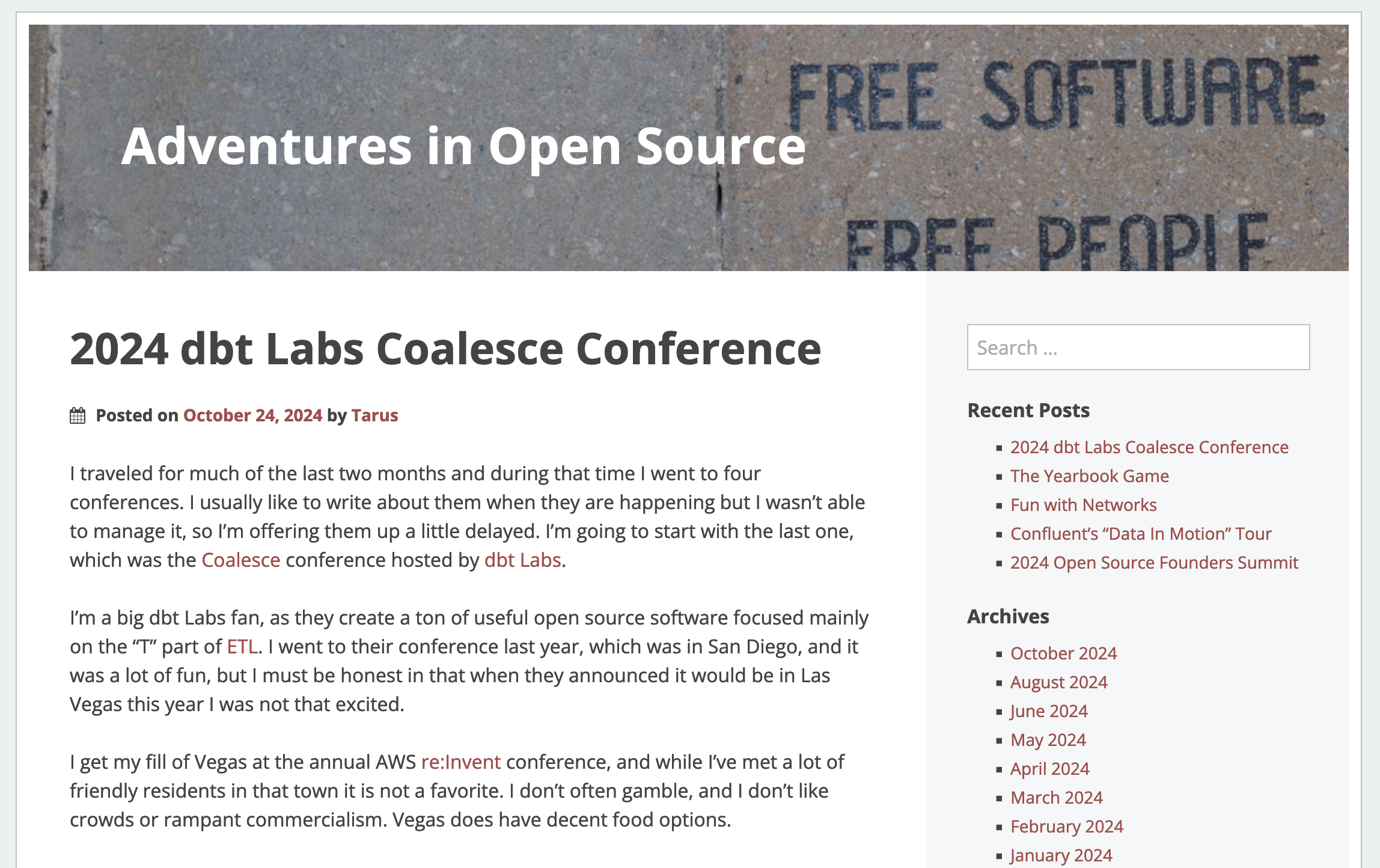 My old adventuresinoss WordPress site